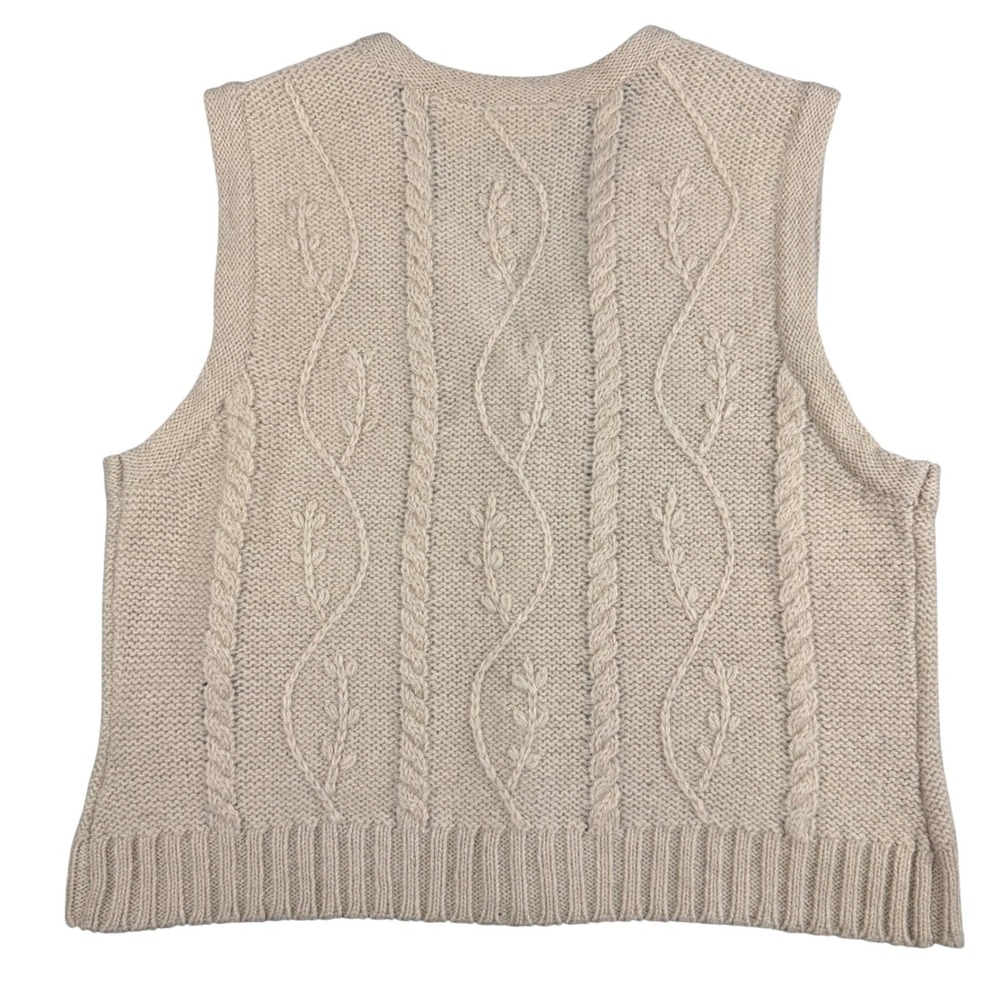 Vintage Liz Claiborne Lizwear Shetland Wool Sweater Vest M Floral Embroidered - Picture 3 of 9